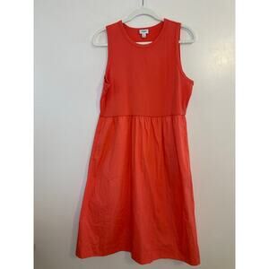 NWT JCrew Womens Coral Sleeveless Coastal Vacation Midi Shift Dress Size Large P